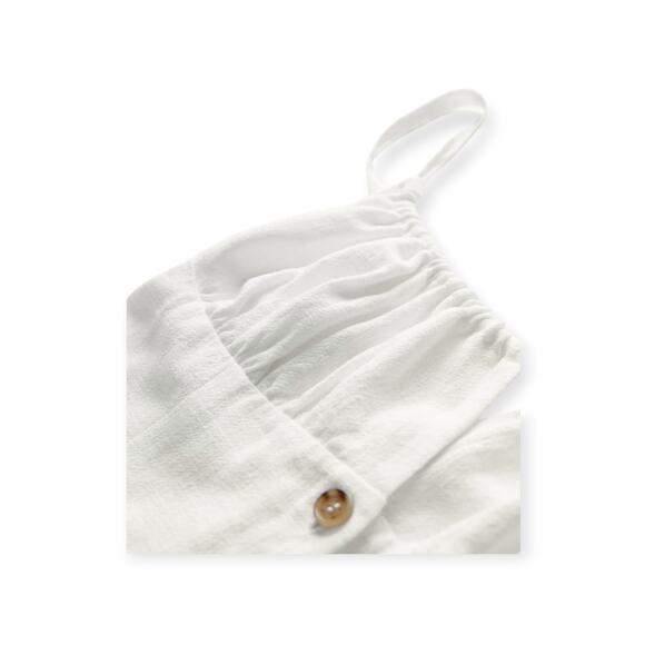 Commense White Linen Cotton Button Front Mini Dress XL NWT - Picture 5 of 5